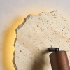 Настенный светильник Thalos Travertine — бра, цвет желтый і цвет ореха, из материала дерево, метал, стиль модерн