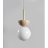 Подвесной светильник Travertine Half Duo — цвет ореха і желтый, из материала  жовтий травертин, дерево, стиль модерн
