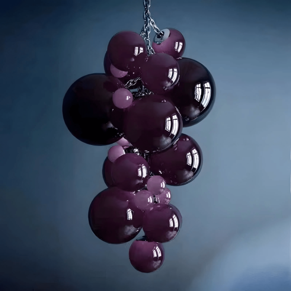 Люстра Velymo Grapetta — люстри дизайнерські, колір білий і помаранчевий, з матеріалу метал, скло, стиль сучасний