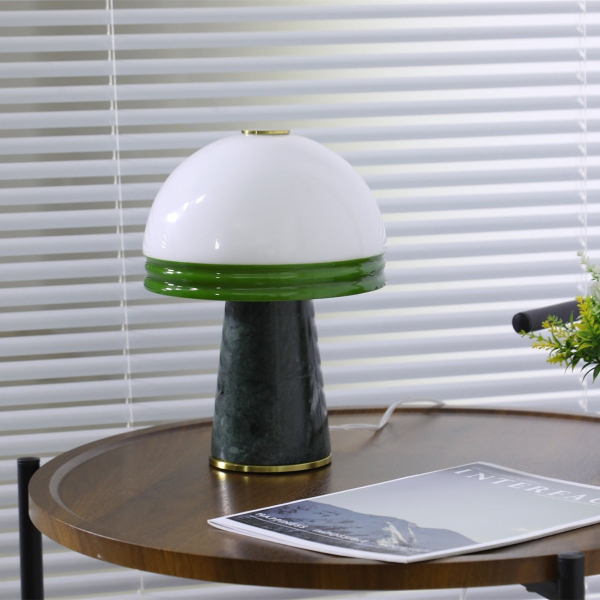 Настольная лампа Verdura Dome Small — цвет зеленый і белый, из материала  метал, мармур, стиль модерн