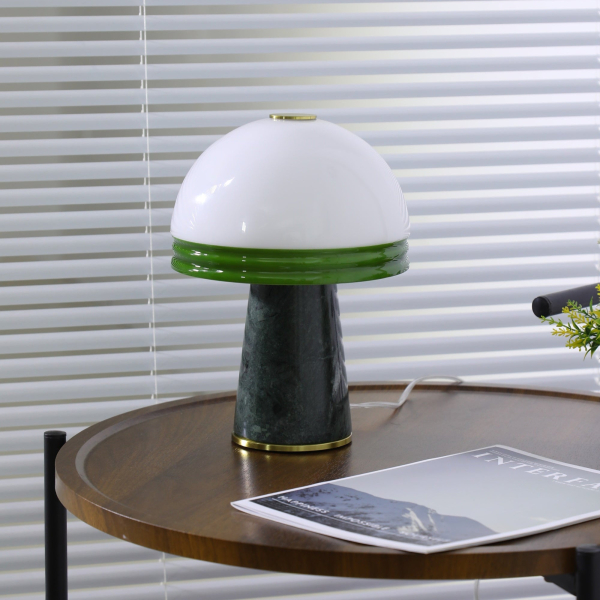 Настольная лампа Verdura Dome Small — цвет зеленый і белый, из материала  метал, мармур, стиль модерн