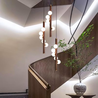 Вертикальный подвесной светильник Orb Timber