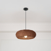 Вінтажна ротангова підвісна лампа — підвісний світильник, колір коричневий, з матеріалу метал, стиль арт деко