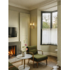 Настінний світильник Vireo Twin — бра, колір золото і бежевий, з матеріалу метал, тканина, стиль модерн