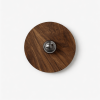 Настінний світильник Vireo Wood Disc — бра, колір білий і колір горіха, з матеріалу метал,  жовтий травертин, стиль модерн