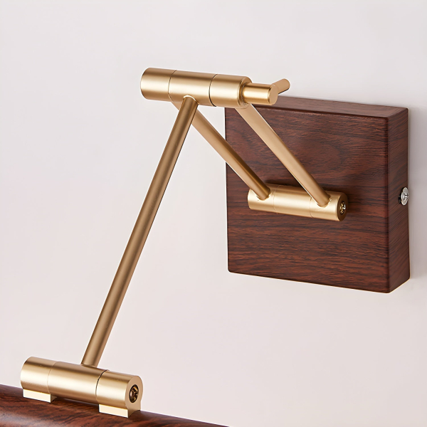 Настінний світильник Walnut Color лінійний регульований — бра, колір горіха, з матеріалу метал, латунь, стиль модерн