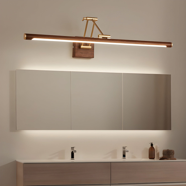 Настінний світильник Walnut Color лінійний регульований — бра, колір горіха, з матеріалу метал, латунь, стиль модерн