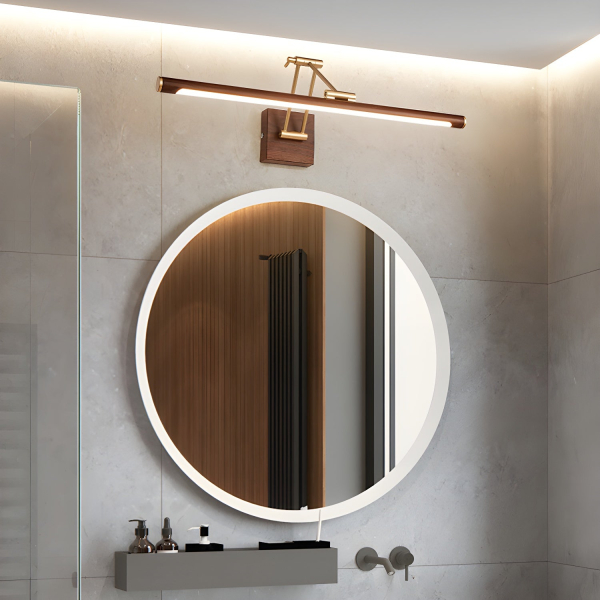 Настінний світильник Walnut Color лінійний регульований — бра, колір горіха, з матеріалу метал, латунь, стиль модерн