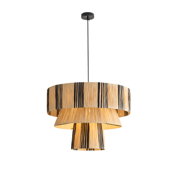 Підвісний світильник Zarora Raffia — з матеріалу метал, натуральна рафія, стиль модерн