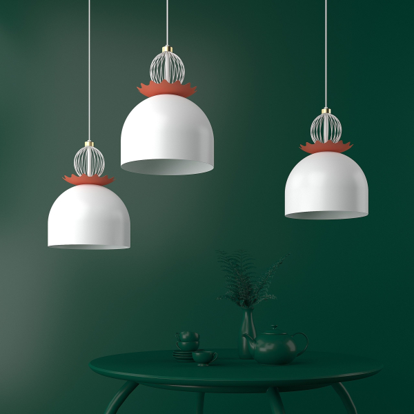 Подвесной светильник в стиле модерн Люстра Mistress by Levantin design, арт. 6124 Белый Pikart в ванную, гостиную