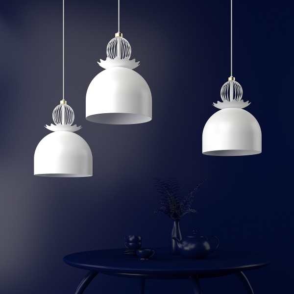 Подвесной светильник в стиле модерн Люстра Mistress by Levantin design, арт. 6124 Белый Pikart в ванную, гостиную