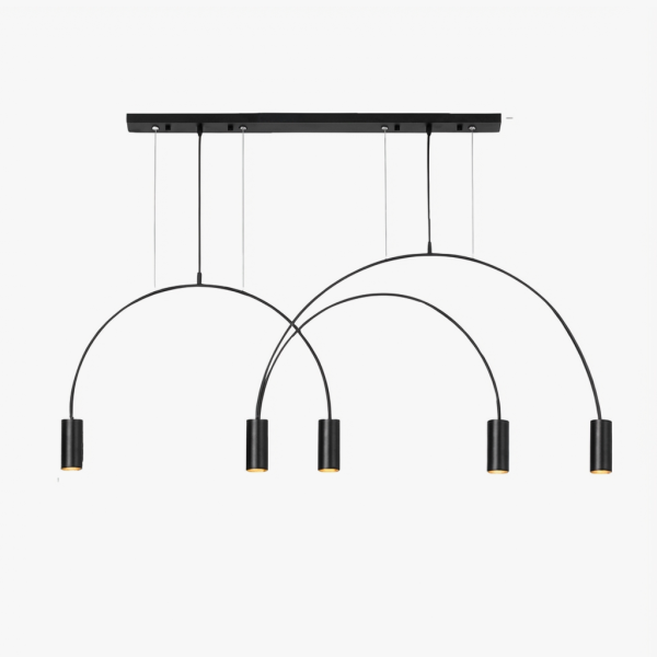 Світильник підвісний ARC 5 плафонов чорний
