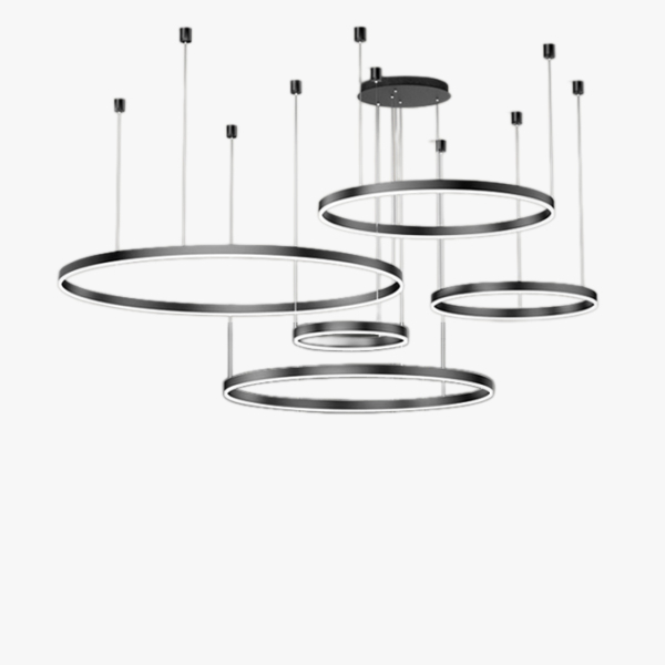 Люстра  світлодіодна Ringooo Black у вітальню сучасна LED