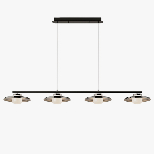 Рейковий, рядний світильник RUBEN LONG 4 плафони. Колір молочно-білий