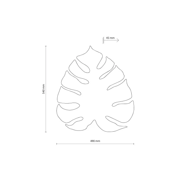 Бра настенное в спальню и гостиную MONSTERA XL GREEN KINKIET 4 TK Lighting в стиле флористика