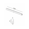 Трек накладної PICO_LINE TRACK S, L1000mm, W10mm, H15mm, чорний (16.S100.BK)