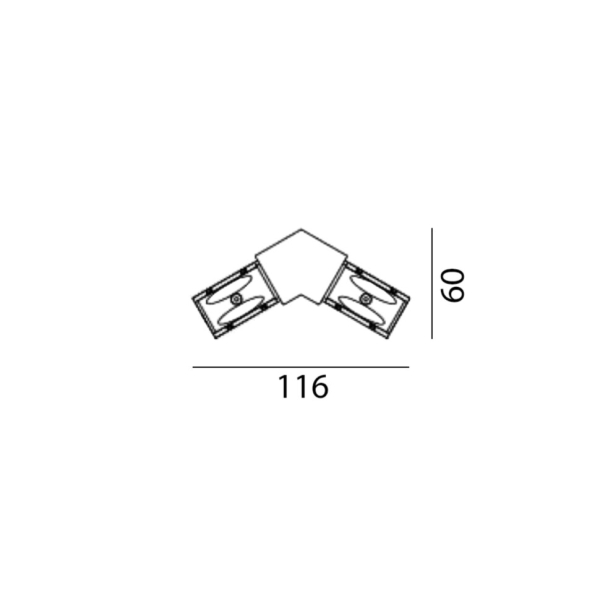Соединитель электрический накладной IN_LINE CORNER 120, белый (06.SE120HR.WH)