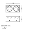 KARDAN 2, L210mm, W108mm, H80mm, LED 2x9W, 4000К, белый/белый (01.6110.26.940.WHW)