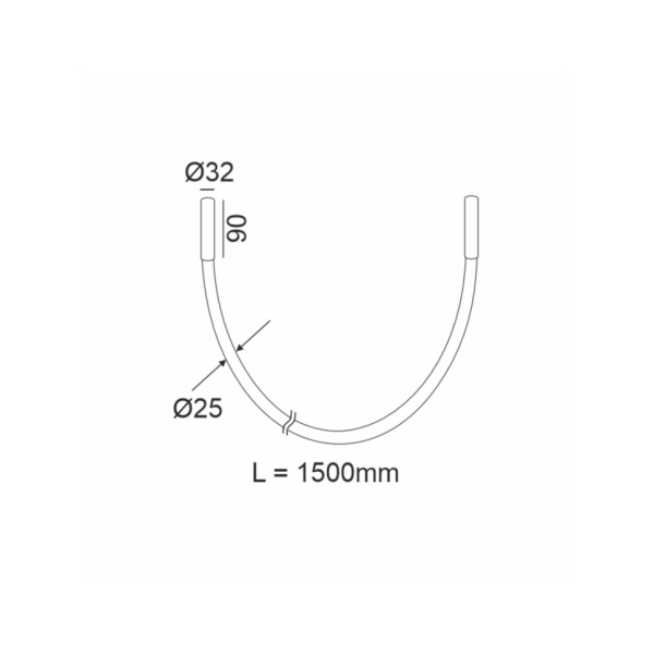 SNAKE, D32mm, h90mm, L1500mm, 24W LED, 3000К, латунь/чёрный (25B.3210.24.930.BR)