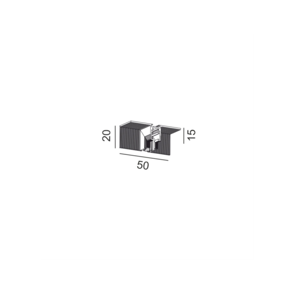 З'єднувач вбудовуваний PICO_LINE CORNER R IN, L50mm, W20mm, H15mm, чорний (16.R90IN.BK)