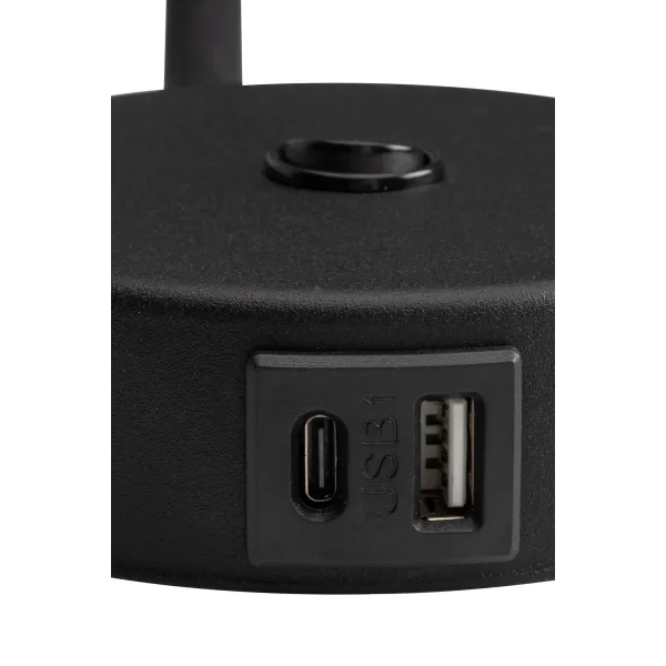 Бра настенное в спальню и гостиную LAGOS BLACK/GOLD 1 USB TK Lighting в стиле хай-тек