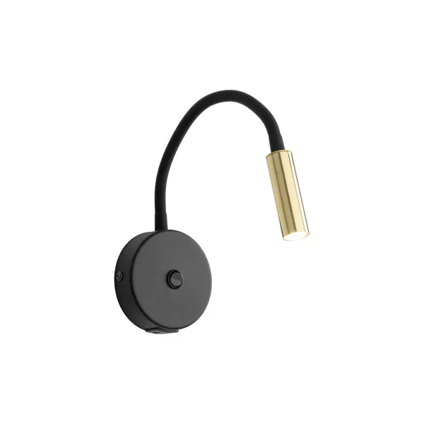 Бра настенное в спальню и гостиную LAGOS BLACK/GOLD 1 USB TK Lighting в стиле хай-тек