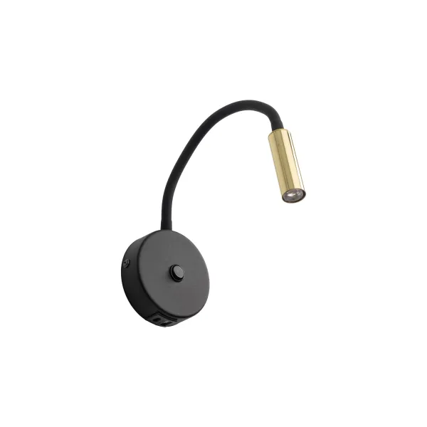 Бра настенное в спальню и гостиную LAGOS BLACK/GOLD 1 USB TK Lighting в стиле хай-тек