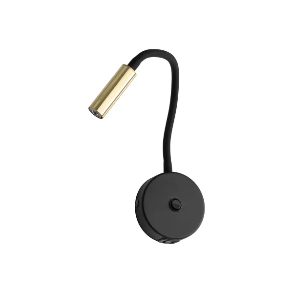 Бра настенное в спальню и гостиную LAGOS BLACK/GOLD 1 USB TK Lighting в стиле хай-тек