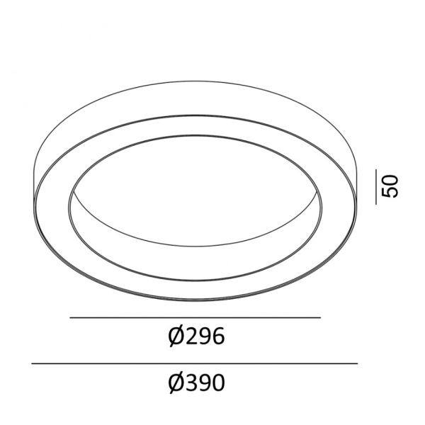 RING M, D390mm, H50mm, LED 25W, 3000К, чорний (02.3900.25.930.BK)