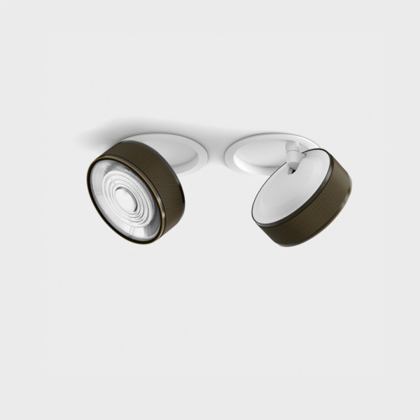 SOL IN MINI, D75mm, H26mm, LED 7W, 4000K, белый/бронза (01.7526.7.940.WH + SOL M RING GRAIN BRONZE)