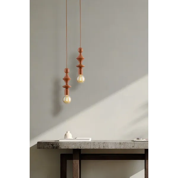 Подвесной светильник в стиле модерн TOWER BRICK LAMPA WISZ?CA 1XE27 TK Lighting в кухню, спальню в цвете красный
