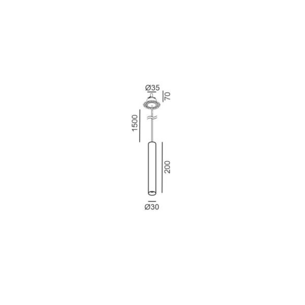 TUB S P 200 NANO, D30mm, H200mm, 8W LED, 50с, 3000K, IP20, чорний (03.0321.8.930.BK)