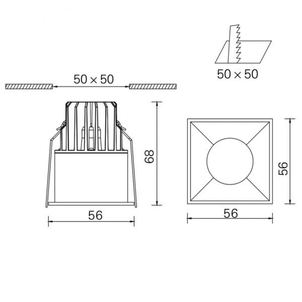 CELL S, L56mm, W56mm, H68mm, 5W LED, 3000К, чорний (01.3610.5.830.BK)