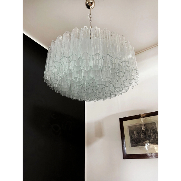 Велика люстра зі скла - 101 скляний прозорий трубчастий елемент MURANO TUBE 214