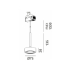 IN_LINE SOL MINI P, D75mm, H135mm, LED 7W, 4000К, чорний/латунь (06.7530.7.940.BK + SOL M RING BRASS)