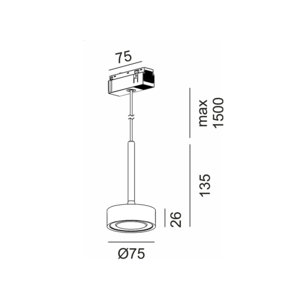 IN_LINE SOL MINI P, D75mm, H135mm, LED 7W, 4000К, чорний/латунь (06.7530.7.940.BK + SOL M RING BRASS)