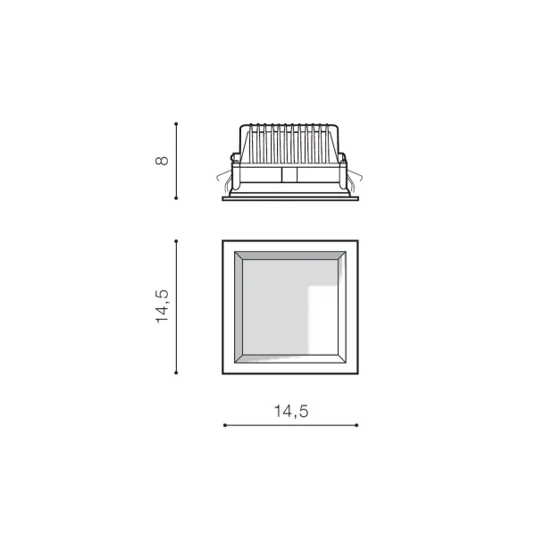 AIDA SQUARE 16W 3000K WH
