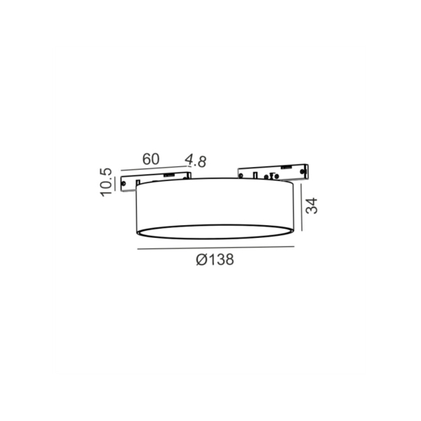 PICO_LINE DISK, D138mm, H34mm, LED 18W, 3000K, DIM, 24V, опаловий/чорний (16.0140.18.930.BK.DIM)