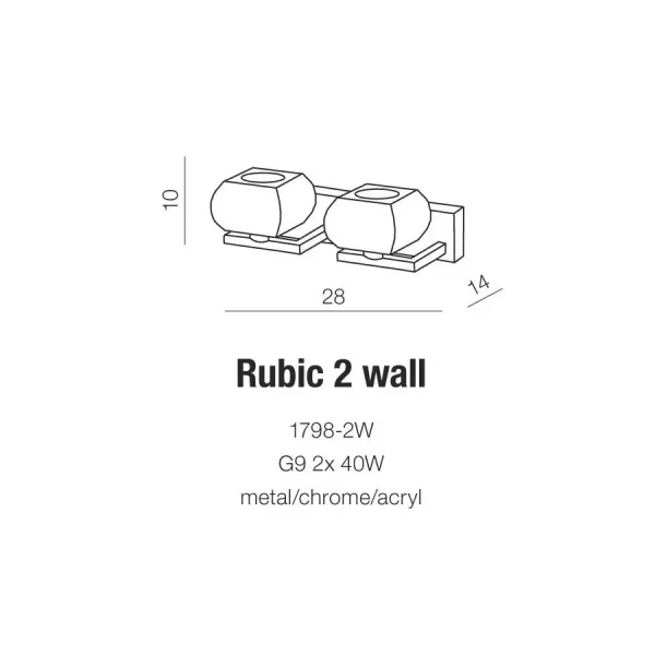 Бра настенное в спальню и гостиную RUBIC 2 WALL Azzardo в стиле модерн