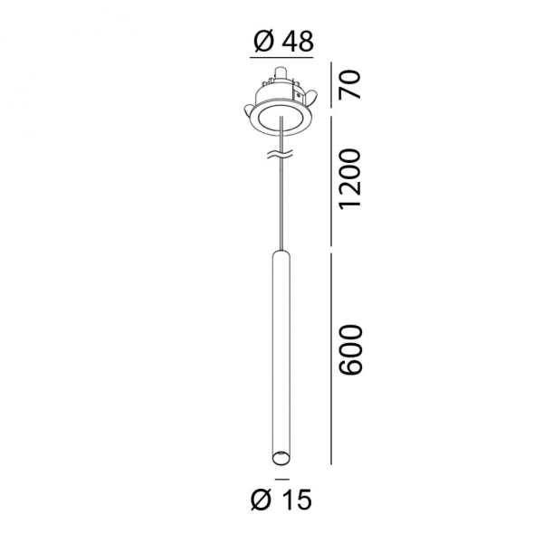 TUB XS P NANO, D15мм, H600мм, LED 2.4W, 3000К, латунь (03.0162.2.930.BR)