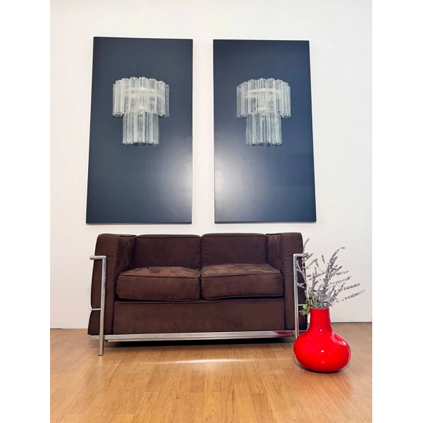 Пара настінних світильників зі скла у вигляді трубок – 13 прозорих скляних трубок. MURANO TUBE 207