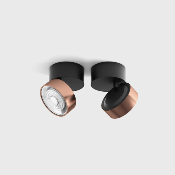 SOL SURF MINI, D75mm, H70mm, LED 7W 4000K, чорний/мідь (02.7526.7.940.BK + SOL M RING COPPER)