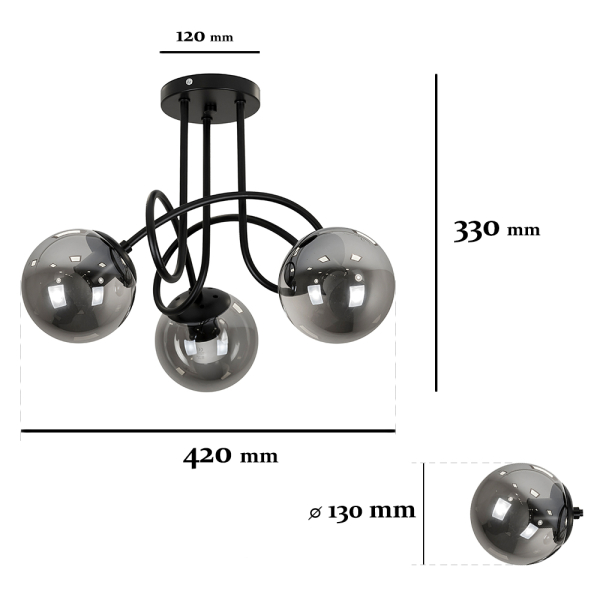 Купить Люстра 7529903-3 BK+BK