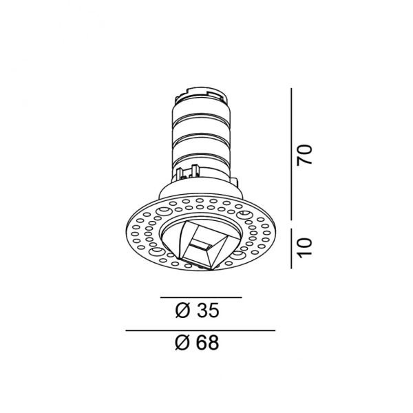 NANO WW R TRIMLESS, D35мм, H67мм, LED 6W 3000K, белый (01.3902.6.930.WH)