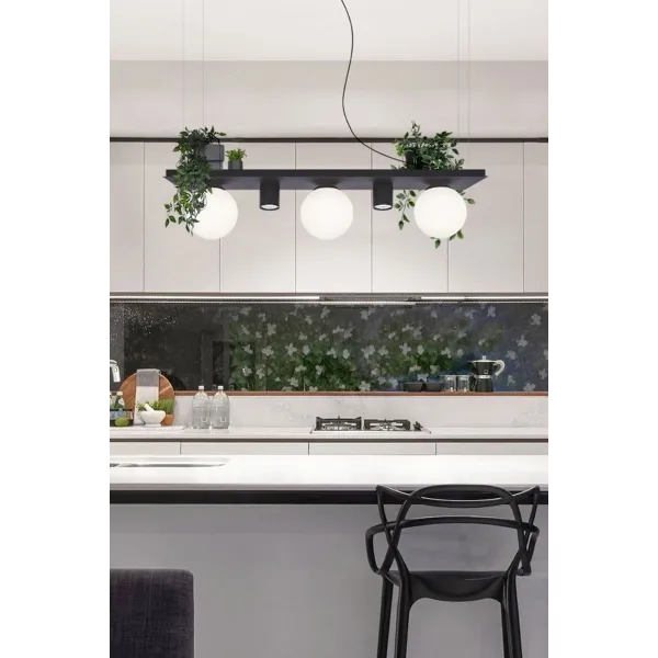 Подвесной светильник в стиле хай-тек PLANT SHELF ZUMALINE в гостиную, кухню в цвете черный