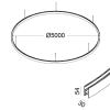 Підвісний радіальний трек IN_RING 500 48V. D5000mm, W30mm, H54mm, білий (09.C500.WH)