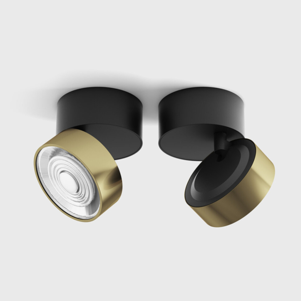 SOL SURF, D95mm, H78mm, LED 14W 4000K, чорний/латунь (02.9533.14.940.BK + SOL RING BRASS)