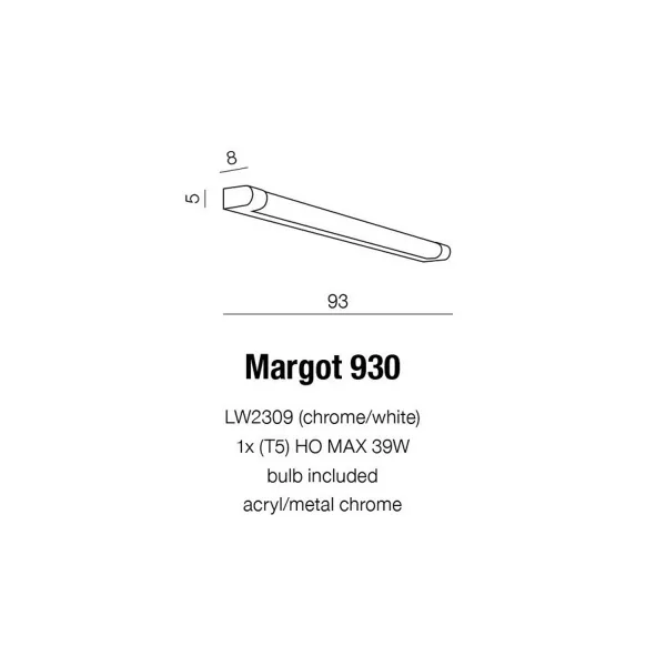 Бра настенное в спальню и ванную MARGOT 930 Azzardo в стиле хай-тек