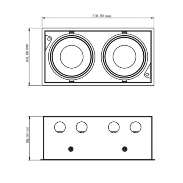 KARDAN 2, L210mm, W108mm, H80mm, LED 2х9W, 3000К, белый (01.6110.26.930.WH)