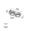 SOL IN MINI X2, L206mm, W111mm, H50mm, LED 2x7W, 3000K, белый/белый (01.7522.14.930.WH/WHG)